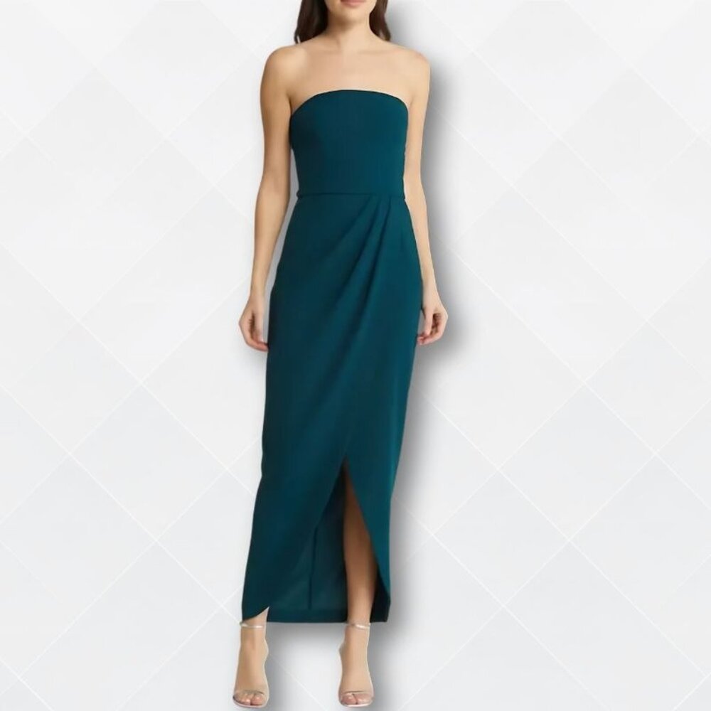 WAYF Angelique Strapless Tulip-Hem Gown – Deep Teal – Size L - WDS-100024